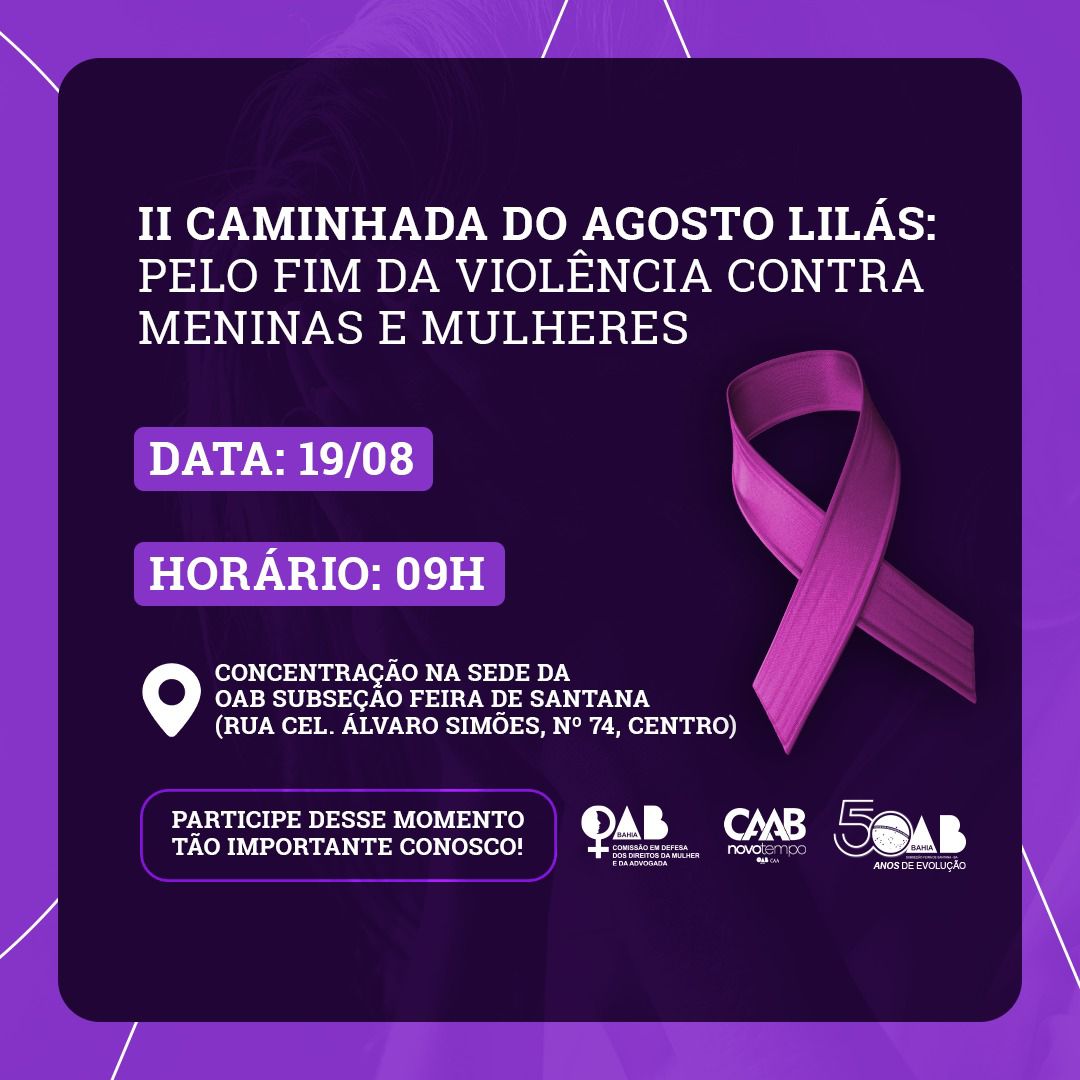 Caminhada pelo fim da violência contra meninas e mulheres será