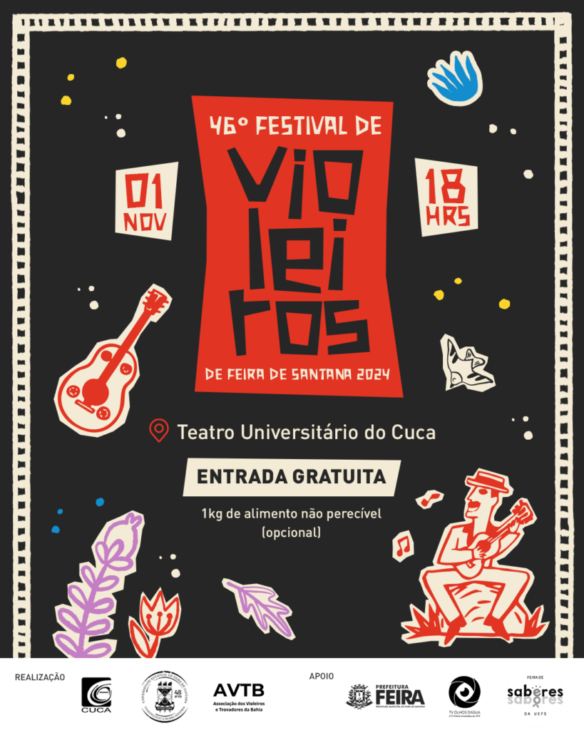 Cuca promove 46° Festival de Violeiros de Feira de Santana 2024 no dia 1º de novembro