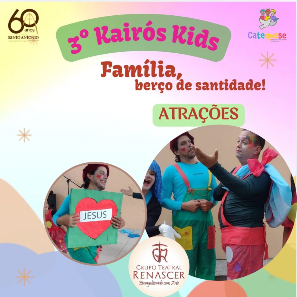 3º Kairós Kids promete uma tarde de fé e diversão organizada pela paróquia dos Capuchinhos