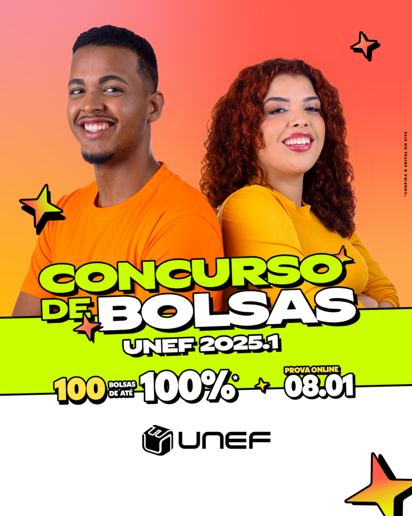 Concurso de Bolsas UNEF oferece 100 bolsas de até 100%